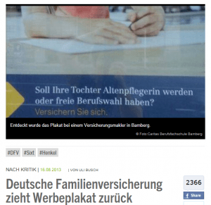 Shitstorm zwingt Deutsche Familienversicherung in die Knie