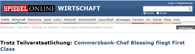 Neidjournalismus gegen Commerzbank-Chef Blessing