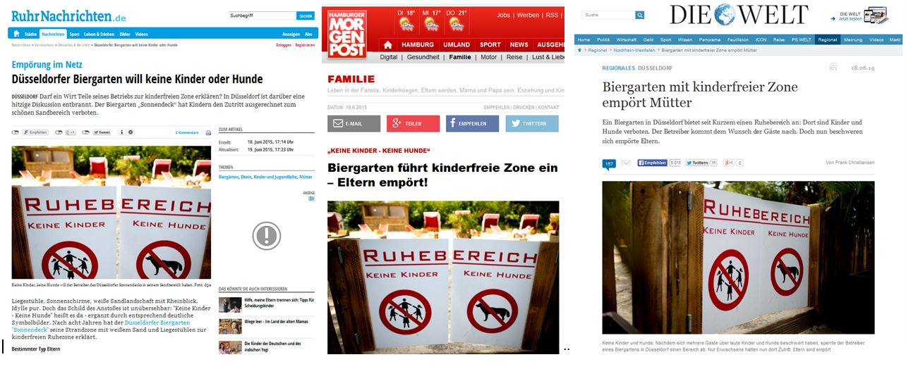 Kräftige Presseresonanz: Der Düsseldorfer Biergarten ist jetzt bundesweit bekannt – als kinderfeindlich.