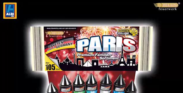 Verpackung Aldi-Feuerwerk "Paris" oben