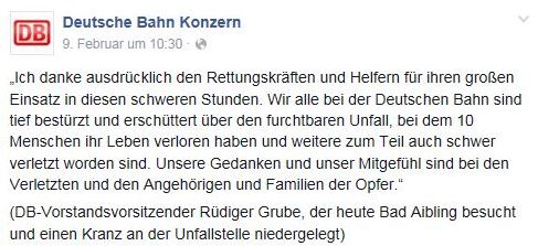 Krisenkommunikation der Deutschen Bahn auf Facebook